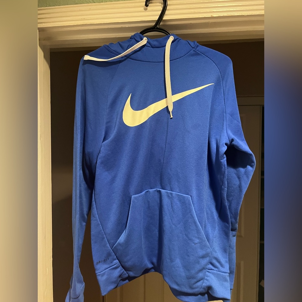 Dry fit Blue nike hoodie Size M 8/10 condition